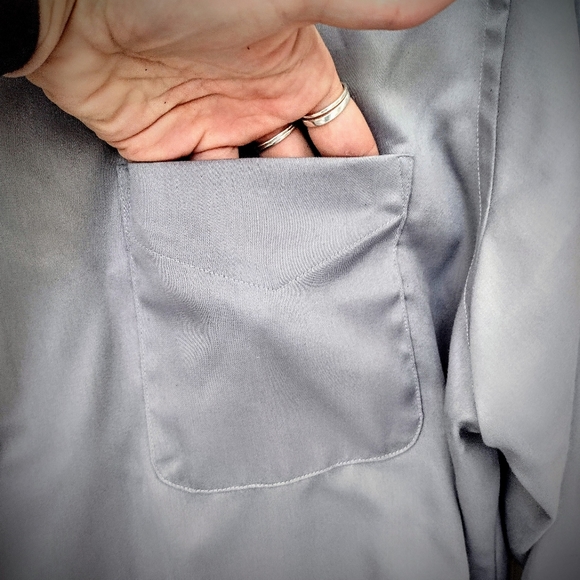 Geoffrey Beene XL Gray Button-Down Collared Long Sleeve Shirt, Wrinkle Free - Picture 6 of 9